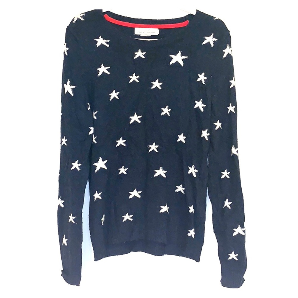 Navy Blue Sweater With White Stars